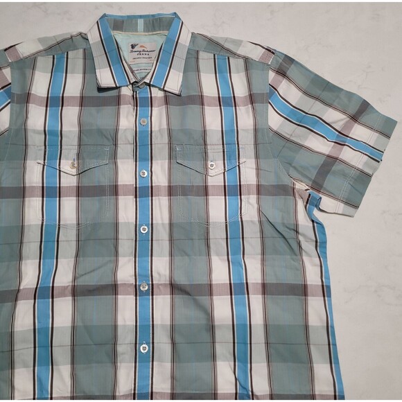 Tommy Bahama Sahara Sun Fade Island Crafted Plaid Dust Gray $128 MSRP Aloha NWOT - Picture 1 of 12